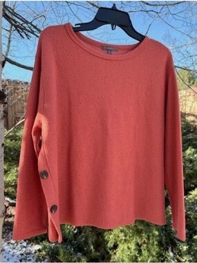 GYFT Pumpkin/Coral Knit Sweater Button Details like new women's size S